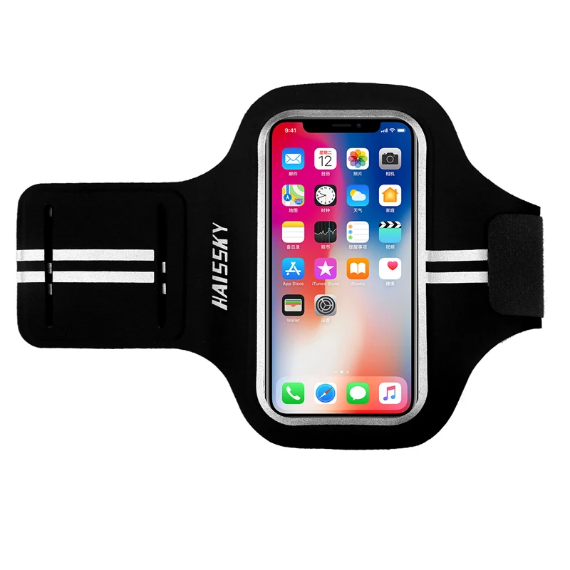 Haissky, 5,2 дюймов, спортивные нарукавники для бега iPhone X, XS, 8, 7, 6, 6 S, держатель для телефона для спортзала, фитнеса, для samsung S5, S6, S7, huawei, P9, P10 - Цвет: 01