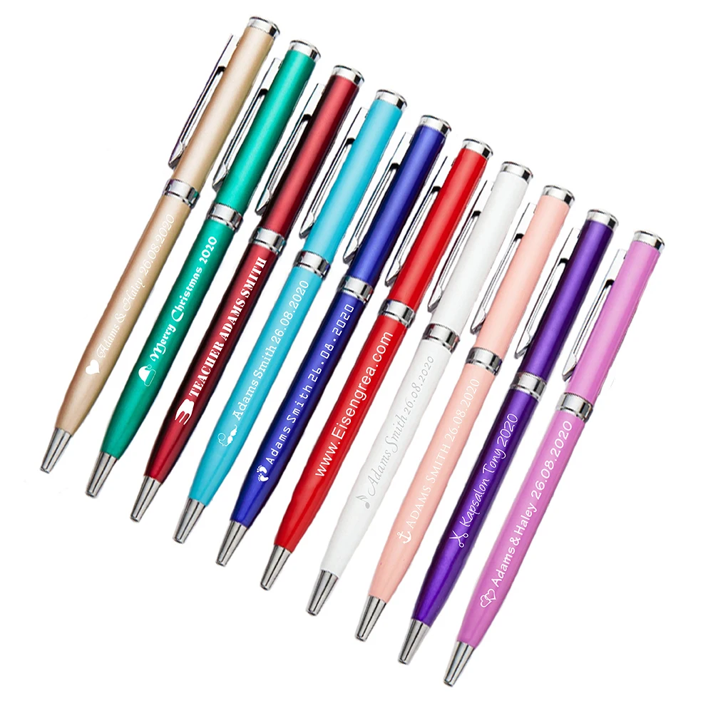 50 шт. персонализированные Выгравированные металлические ручки подарочные