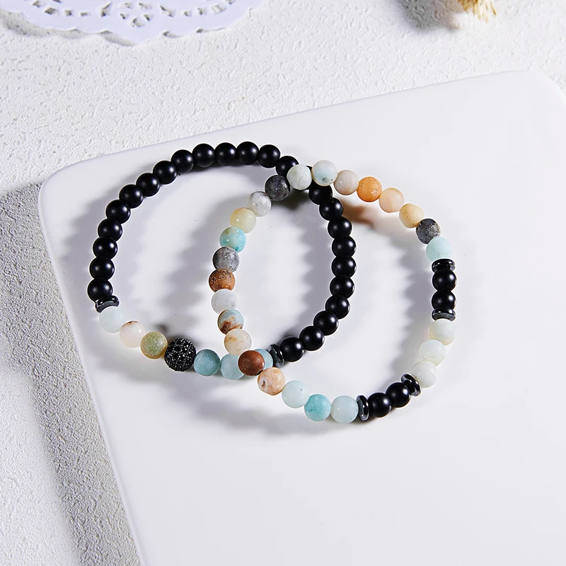 Diffone 2 шт./пара настоящий браслет из натурального камня для влюбленных диско шар