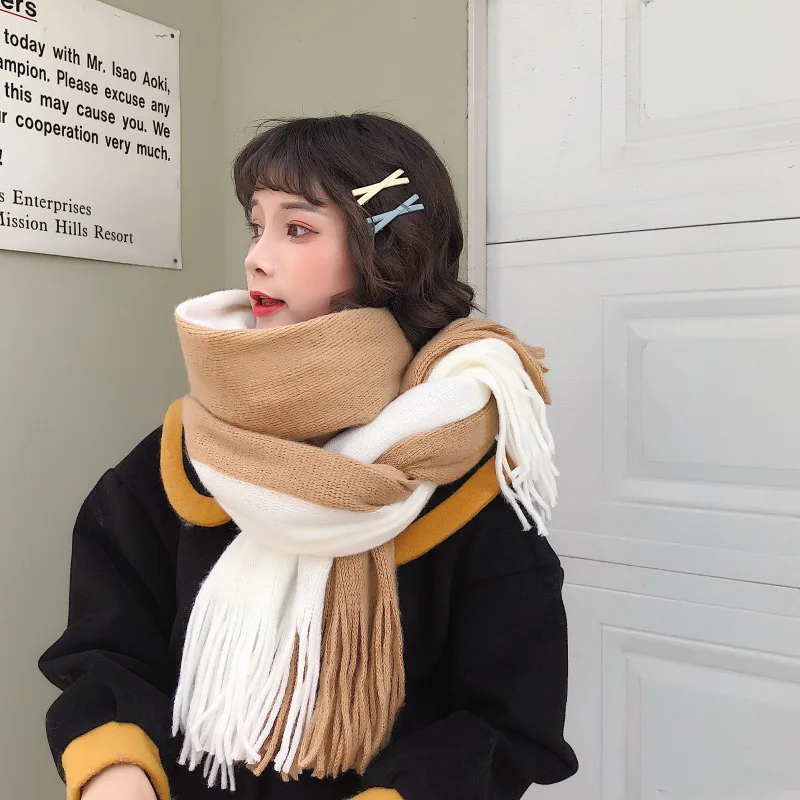 

Искусственный Женский кашемировый шарф, для женщин, тёплый шарф-шаль Женский пашмины Шерстяной палантин головы и шеи, длинные зимние шарфы ...