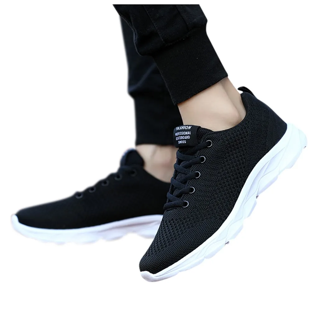 

SAGACE New Women Mesh Non-Slip Shoes Lightweight Lace-Up Black Casual Shoes Breathable Student Sports Running Summer Shoes X0109