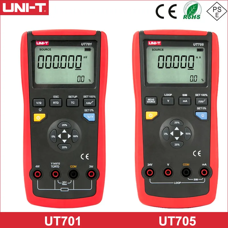 

UNI-T Temperature Calibrator UT701 UT705 Thermocouple Calibrator Type J/K/T/E/R/S/B/N/Wre RTDs C mV Resistance