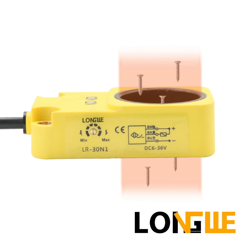 LONGWE кольцевой Индуктивный бесконтактный переключатель 3 6 8 10 12 15 22 30 мм винтовой