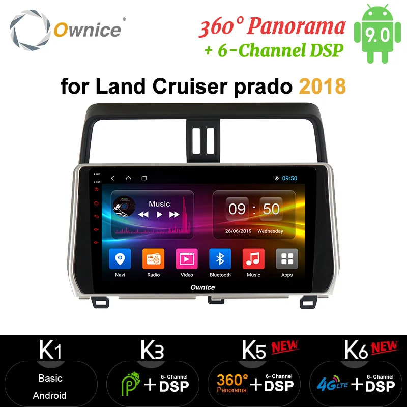 

Автомобильный Радио плеер Ownice GPS Navi Android 10 8Core 4G LTE 360 панорама DSP SPDIF радио 10,1 "для Toyota Land Cruiser prado 2018