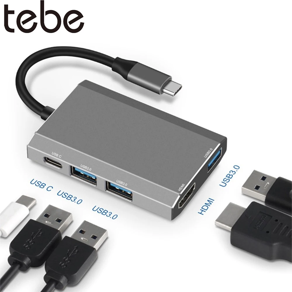 Tebe Тип usb C концентратор Многофункциональный 5 в 1 USB конвертер 3 0 высокое Скорость