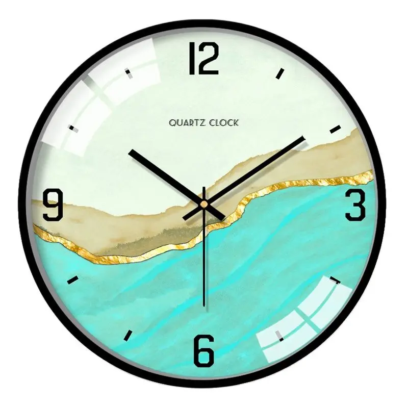 Большая Современная декорация настенные часы металлические кухонные для