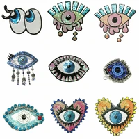 large embroidery big eyes cartoon patches for clothing az 46