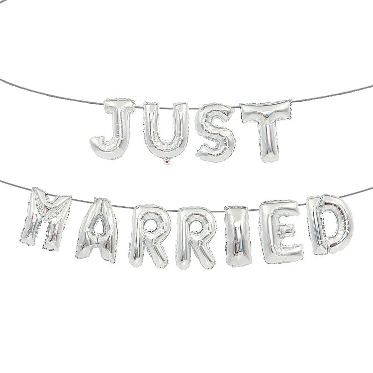 

16 inch wedding balloon set wedding party party decoration letters just married aluminum film balloons can be wholesale