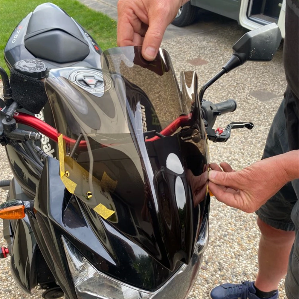 Лобовое стекло мотоцикла с кронштейном высокого качества черного цвета для Kawasaki