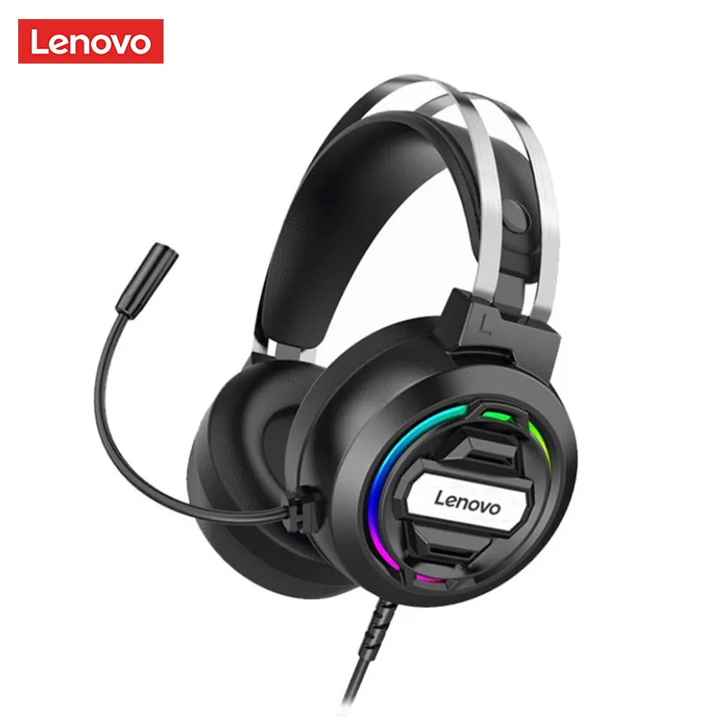 Оригинальная игровая гарнитура Lenovo H401 7 1 стерео микрофон объемный звук наушники