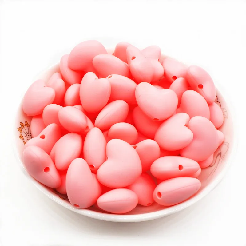 Candy Heart Chengkai 10 шт силиконовые бусины в форме звезды DIY детская погремушка пустышка украшения Прорезыватель для зубов игрушки изготовление 45 мм большая звезда бусины bpa бесплатно - Цвет: Candy Heart