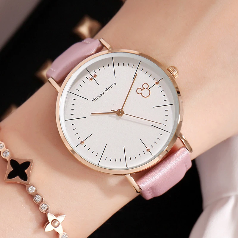 Детские часы Disney женские модные простые наручные для девочек подарок с Микки