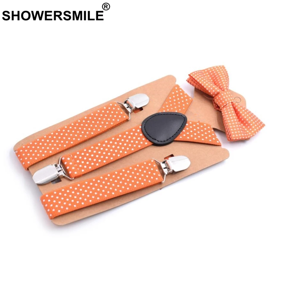 Детские подтяжки и галстуки бабочки SHOWERSMILE штаны в горошек брюки на подтяжках