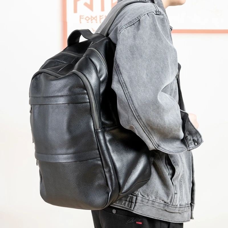 Рюкзак из воловьей кожи для мужчин и женщин Роскошный дизайнерский Повседневный