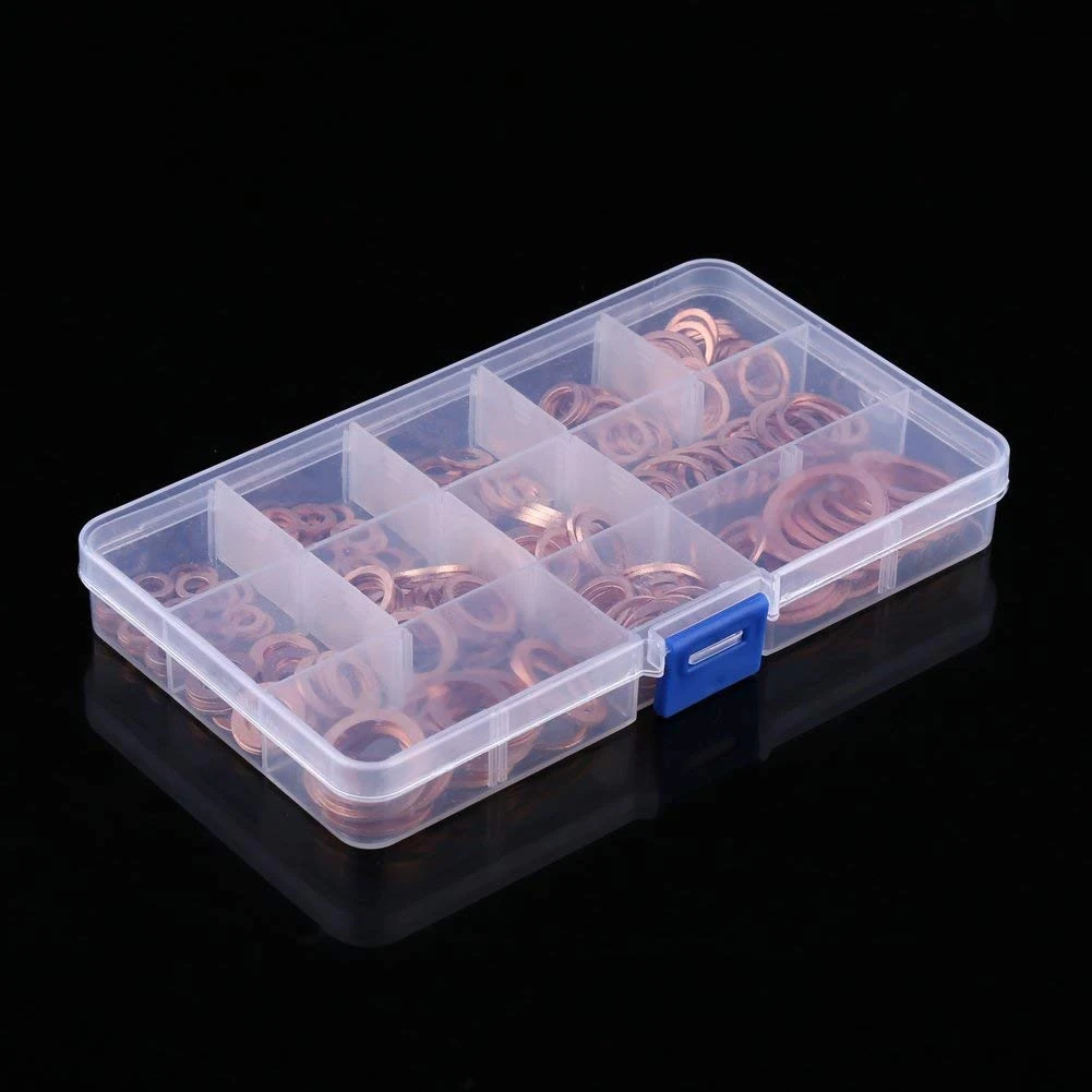 

280pcs O-Ring Gasket Ring Assortment Kits Insulation Gasket Washer Seals Ring Sealing Ring Assortment Sump Plug Washer Set