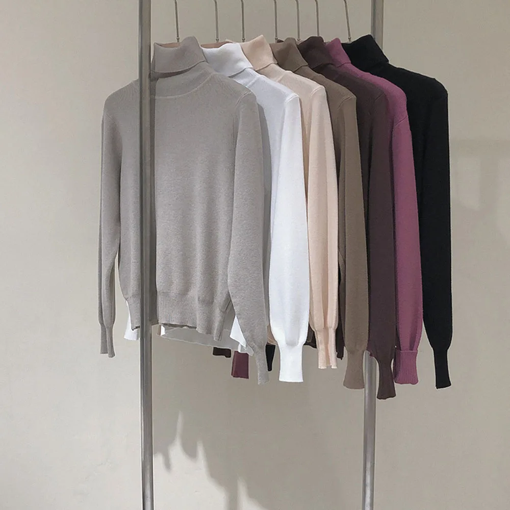 

Свитер с высоким воротником Женская универсальная нижняя рубашка Новинка Осень-зима 2020 вязаный свитер для иностранных женщин