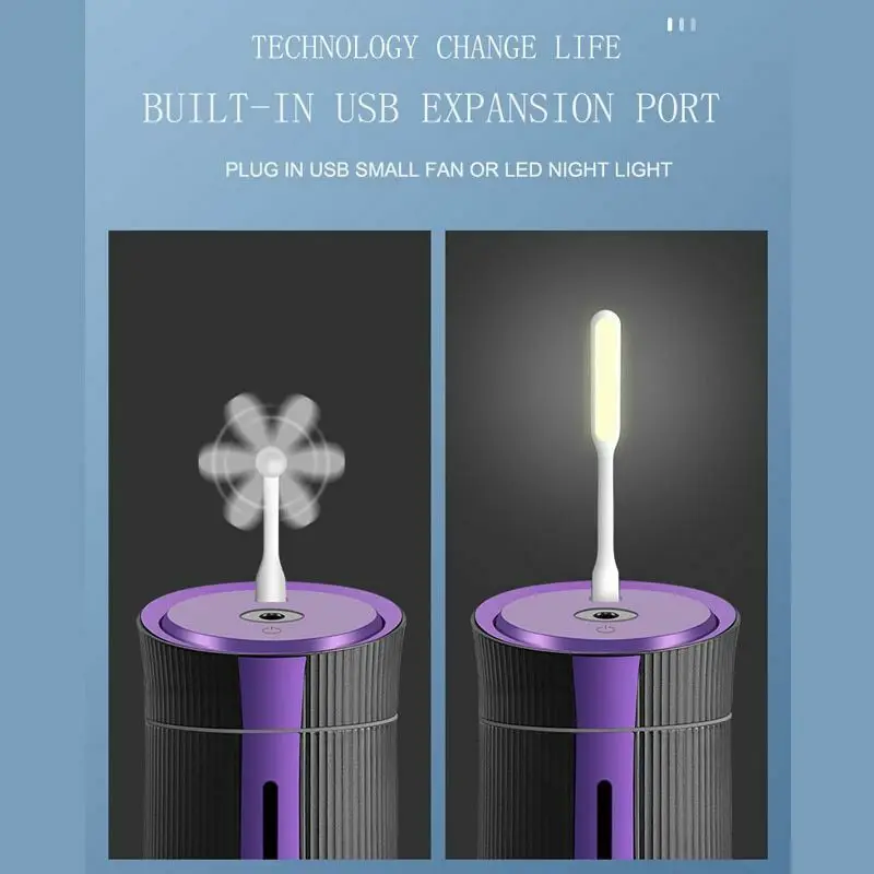 1100 мл увлажнитель воздуха USB мини атомайзер 7 цветов ночной Светильник беззвучный