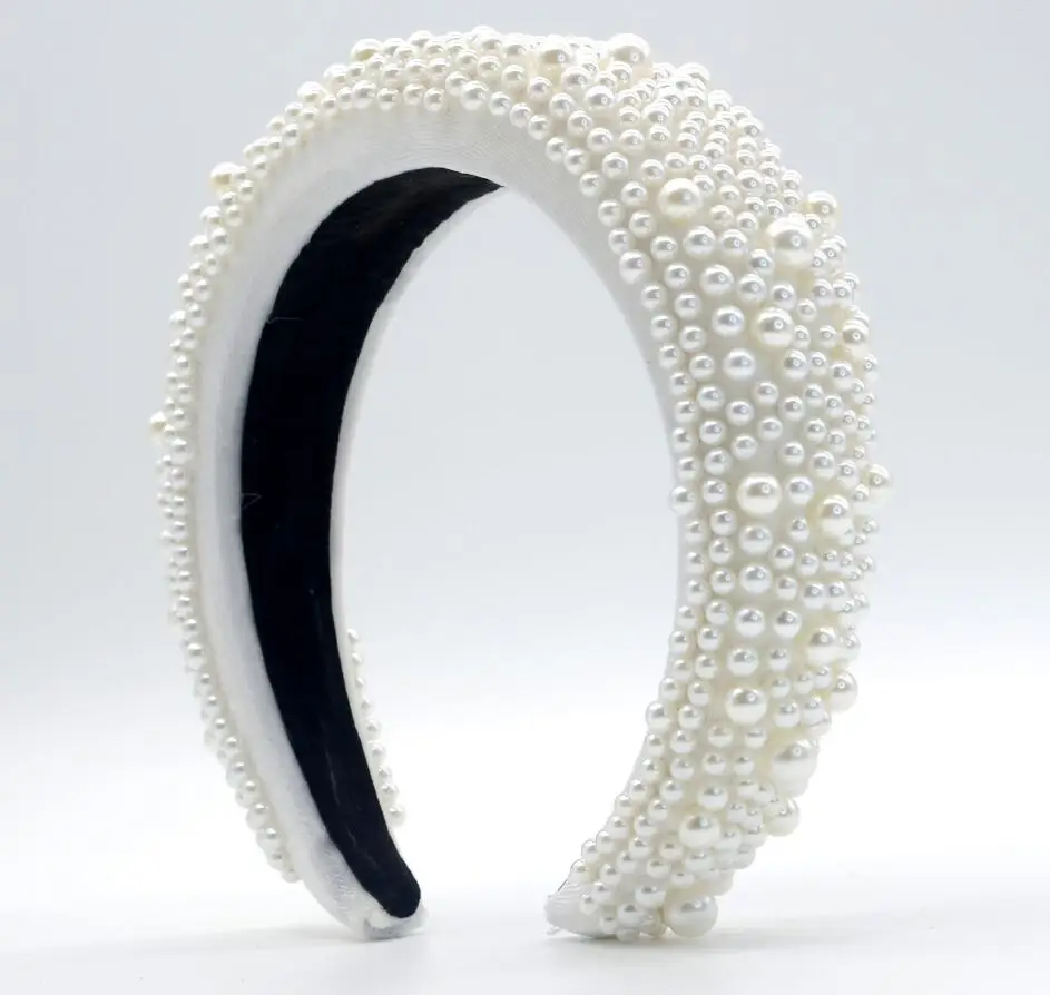 

Glamour Fashion Lady Full Diamond High Quality Hairband Fashion Pearl Headband Girl Birthday Party Jewelry Gift