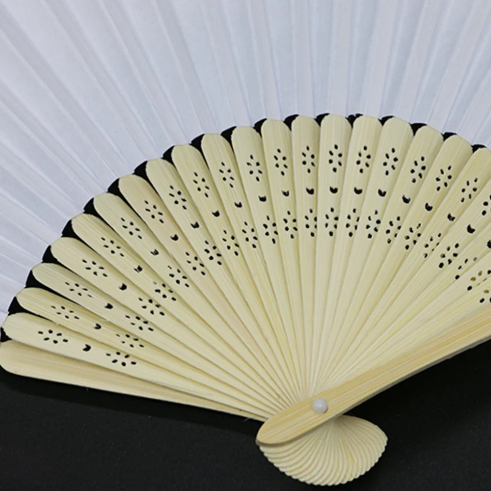 

18Pcs 7Inches Paper Folded Fan Cartoon Folding Fan Handheld Fans for Kids Girls (White)
