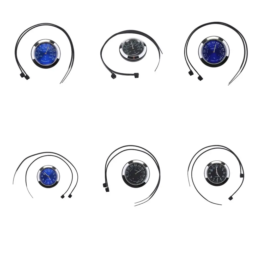 

7/8inch - 1inch Motorcycle Handlebar Mount Dial Clock Watch Thermometer Hygrometer Lens Surface Waterproof Dusproof