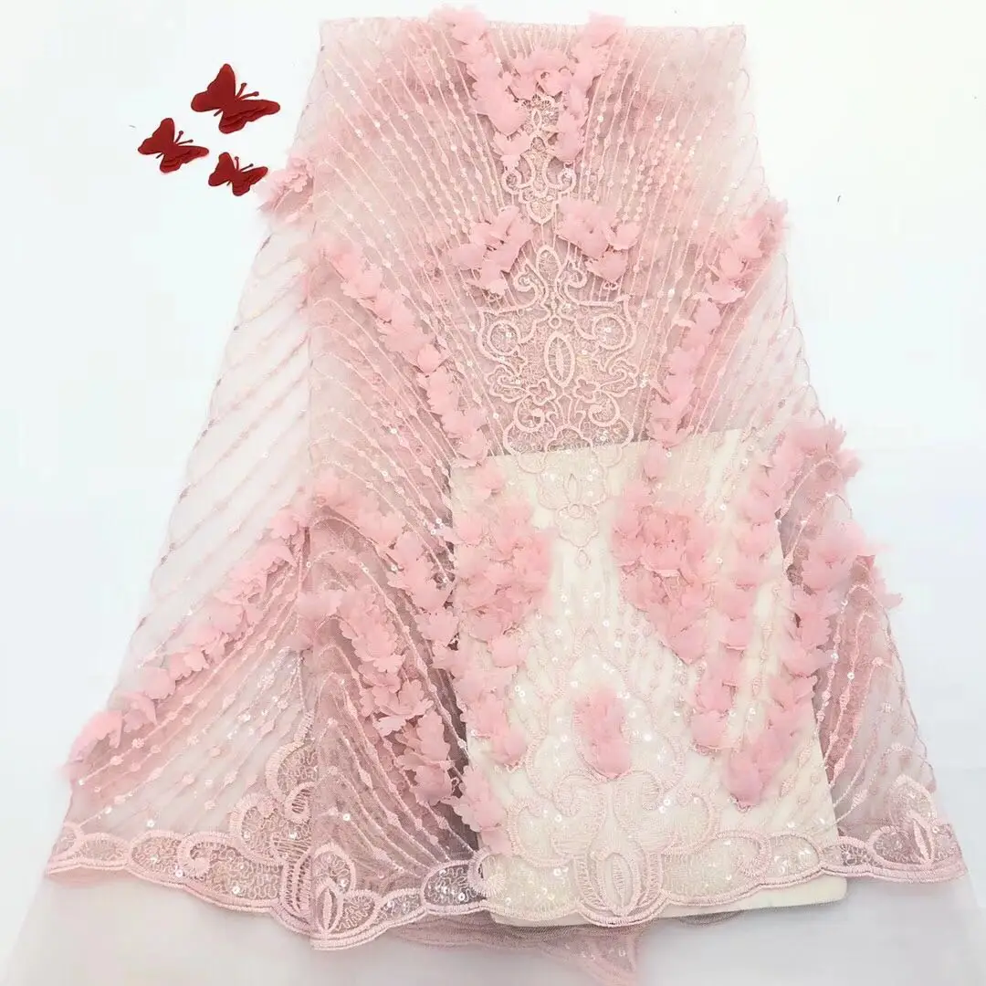 Африканская кружевная ткань для старшего поколения с блестками 2019 Последняя