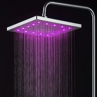bath shower head square faucet led stainless steel shower rainfall rain shower head high pressure rainshower self discoloring