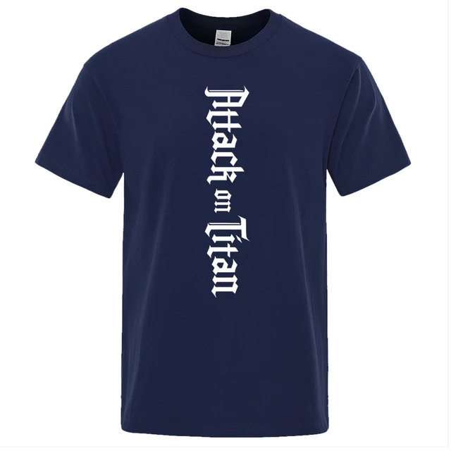 

Men's Summer Loose T-shirt Attack Giant Anime Letter Printing Men's Shirt Soft Round Neck Hip-hop T-shirt Fashion T-shirt Men