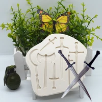 sword axe silicone resin mold diy pastry cake fondant moulds dessert chocolate lace decoration supplies kitchen baking tool