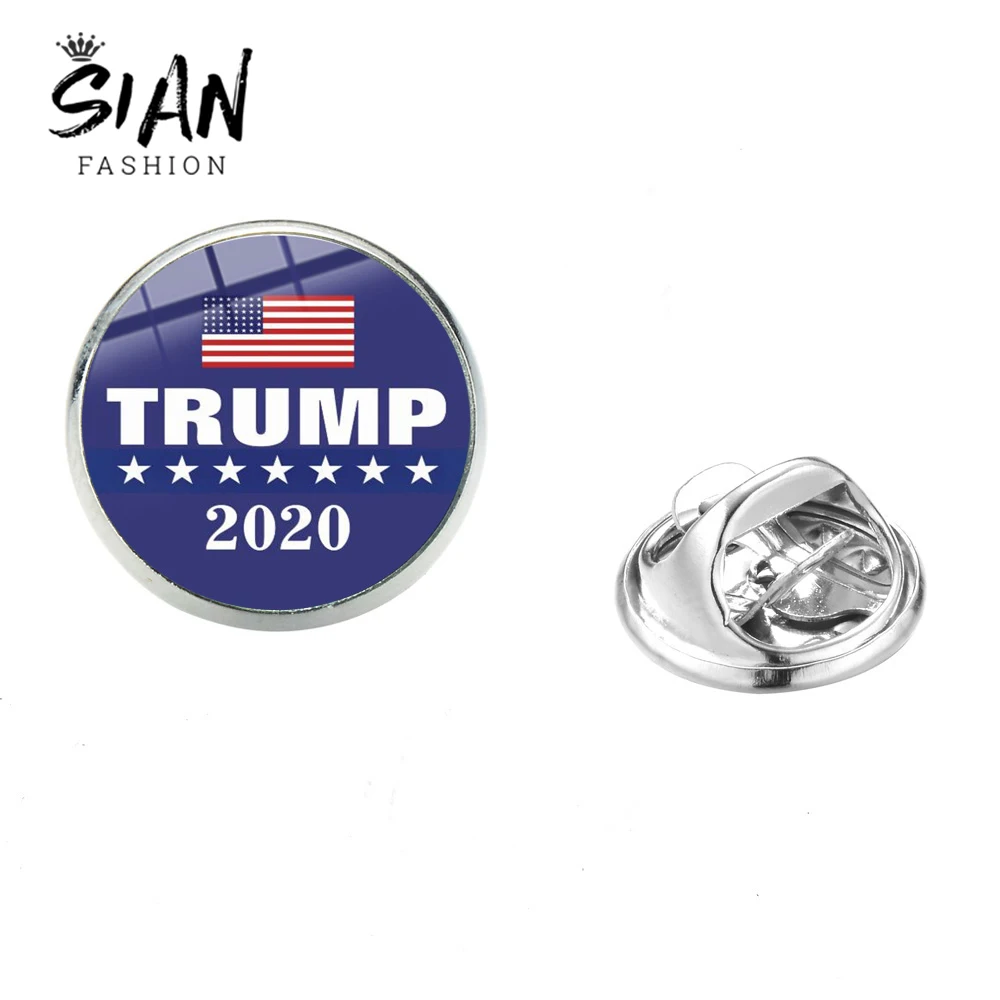 Азиатских Трамп 2020 символ Нержавеющая сталь брошь в виде звезды американского
