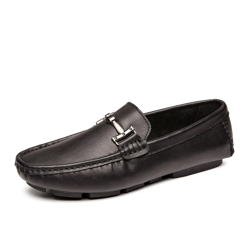 SYXY-996-Black Лоферы из натуральной кожи; мужские мокасины; Gommino; повседневные Лоферы для взрослых; Мужская обувь для вождения автомобиля; Chaussures Hommes En Cuir; роскошный черный цвет - Цвет: SYXY-996-Black