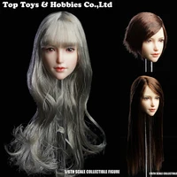 in stock 16 scale female head sculpt toys sdh017 silver brown hair head carving for 12 action figure body model doll