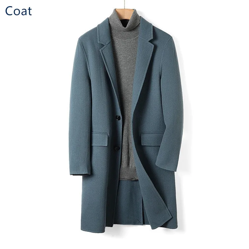 Naizaiga 100% шерсть двустороннее светло-голубое утолщенное длинное зимнее теплое