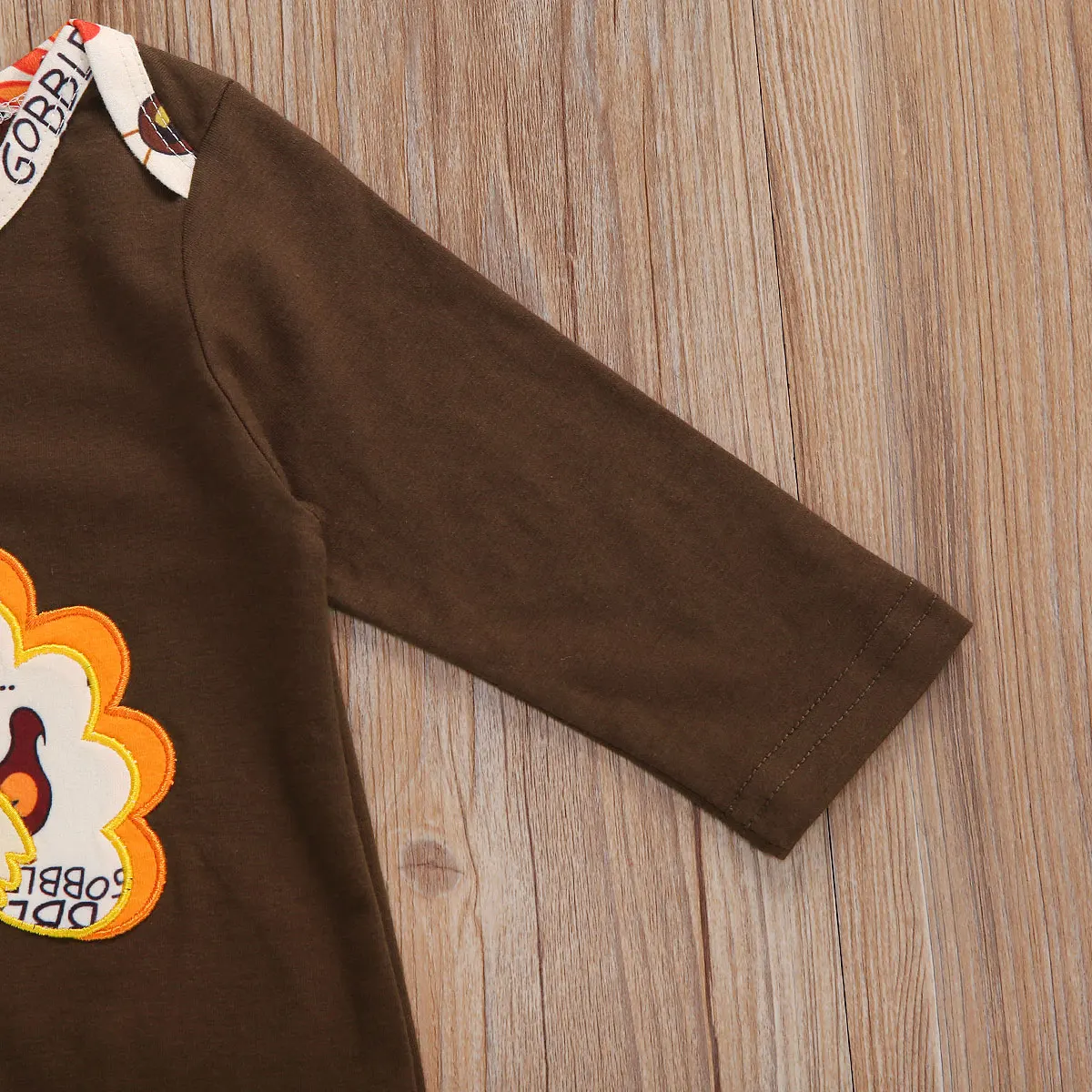 

0-12M Infants Baby Girls Romper, Thanksgiving Day Jumpsuit, Long Sleeve Home Sports Turkey Printed Flouncing Ruffle Jumpsuit