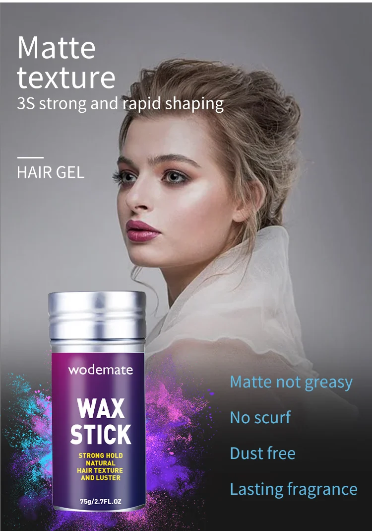 

Hair Edge Control Solid Wax Oil Stick Styling Texturizing Dry Non-stick Natural Non Greasy Unisex Head Beauty Styling Tool 75g