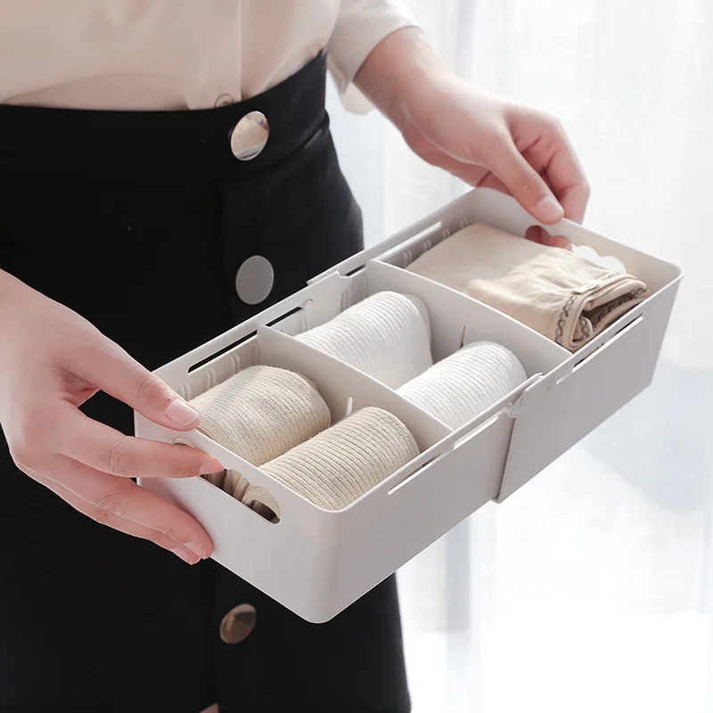 Регулируемый пластиковый ящик для хранения WBBOOMING органайзер с разделителями