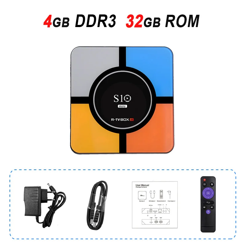 4GB DDR3 32GB Android 9,0 tv Box S10 мини Смарт ТВ-бокс на Rockchip RK3328 Четырехъядерный 4 ГБ DDR3 32 ГБ/64 Гб 4K H.265 2,4 ГГц wifi USB 3,0 медиаплеер - Цвет: 4GB DDR3 32GB