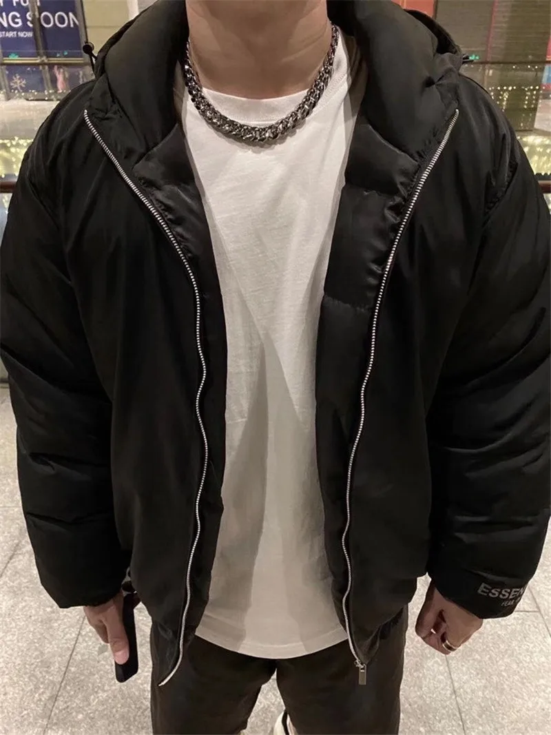 

Winter FOG Thicken Essentials Warm Coats Men Women 3M Reflective Loose Zipper Stand Collar Parkas Essentials Hoodie Jacket