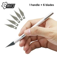 non slip metal scalpel knife tools kit cutter engraving craft knives 6pcs blades mobile phone pcb diy repair hand tools