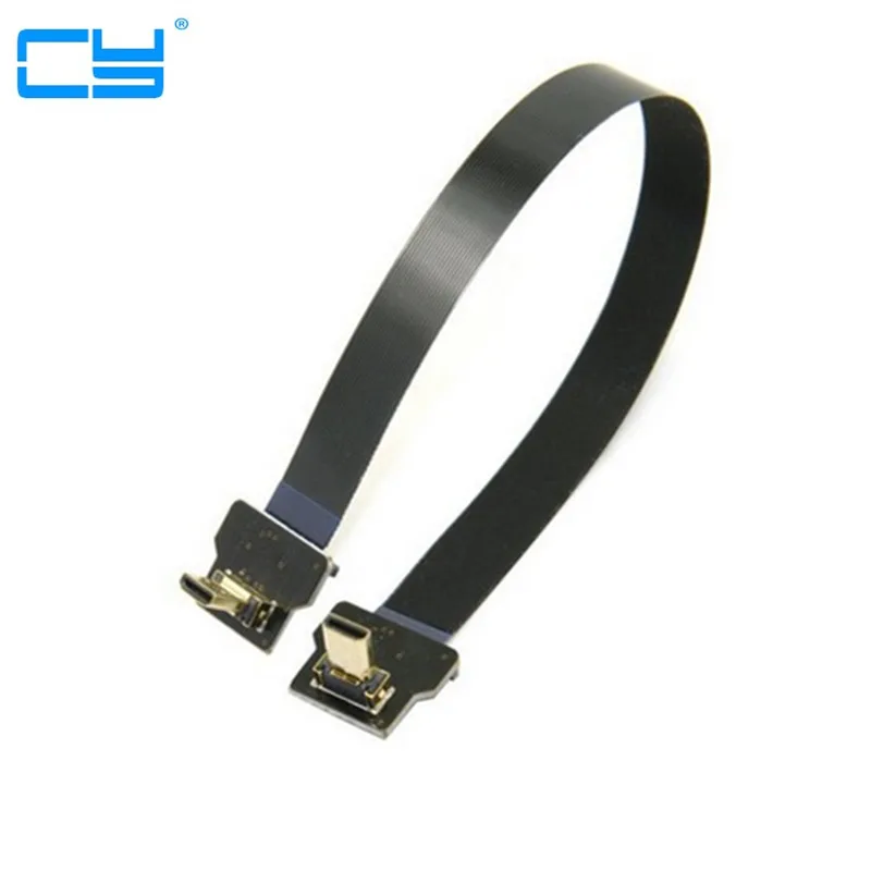 

Кабель 20 см, 90 градусов, вверх под углом Micro HDTV к Micro HDMI-совместимый с fpv кабелем, FPC плоский кабель fpv Для GOPRO мультикоптера, аэрофотосъемки