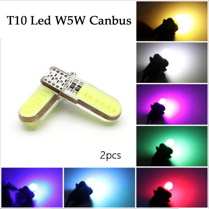 2 шт. COB безошибочный T10 Led W5W Canbus 194 168 автомобильный светильник номерного знака