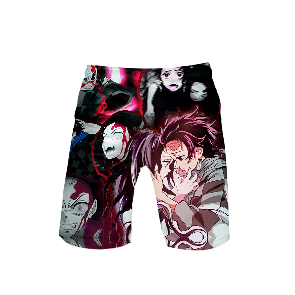 

Demon Blade Fashion Print Cartoon Men's Summer Beach Surf Pants Quick Dry Swimming Casual Sports Shorts Polyester Loose