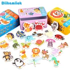 Игрушка-пазл детская деревянная в железной коробке