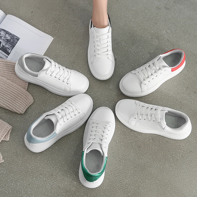 Кроссовки женские на шнуровке повседневная удобная обувь плоской подошве 8