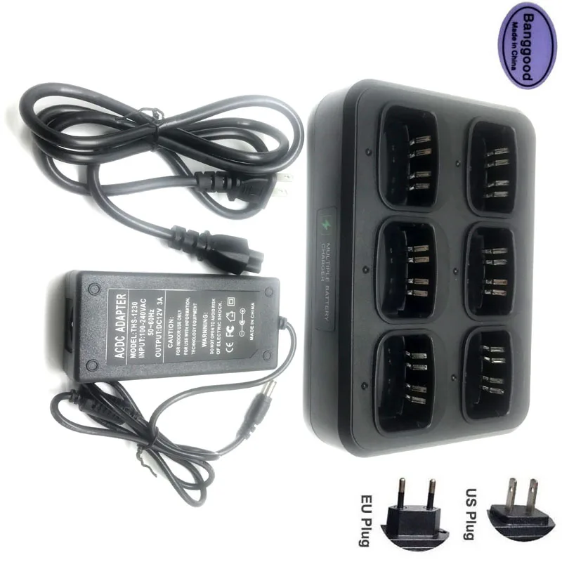 

Multifunctional AC/DC Adapter 6-Way Rapid Charger For Motorola GP340 GP360 GP640 PRO5150 PR860 GP328 PTX760 HT750 MTX850 Radio