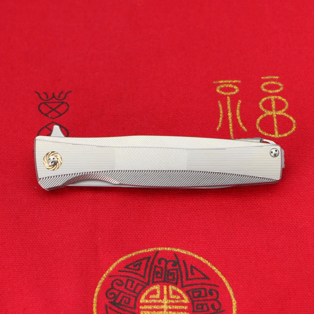 

Kanedeiia P60 Flipper Folding Knife S35VN Blade Titanium Handle Outdoor Tactics Camping Hunting Kitchen Supplies EDC Tools