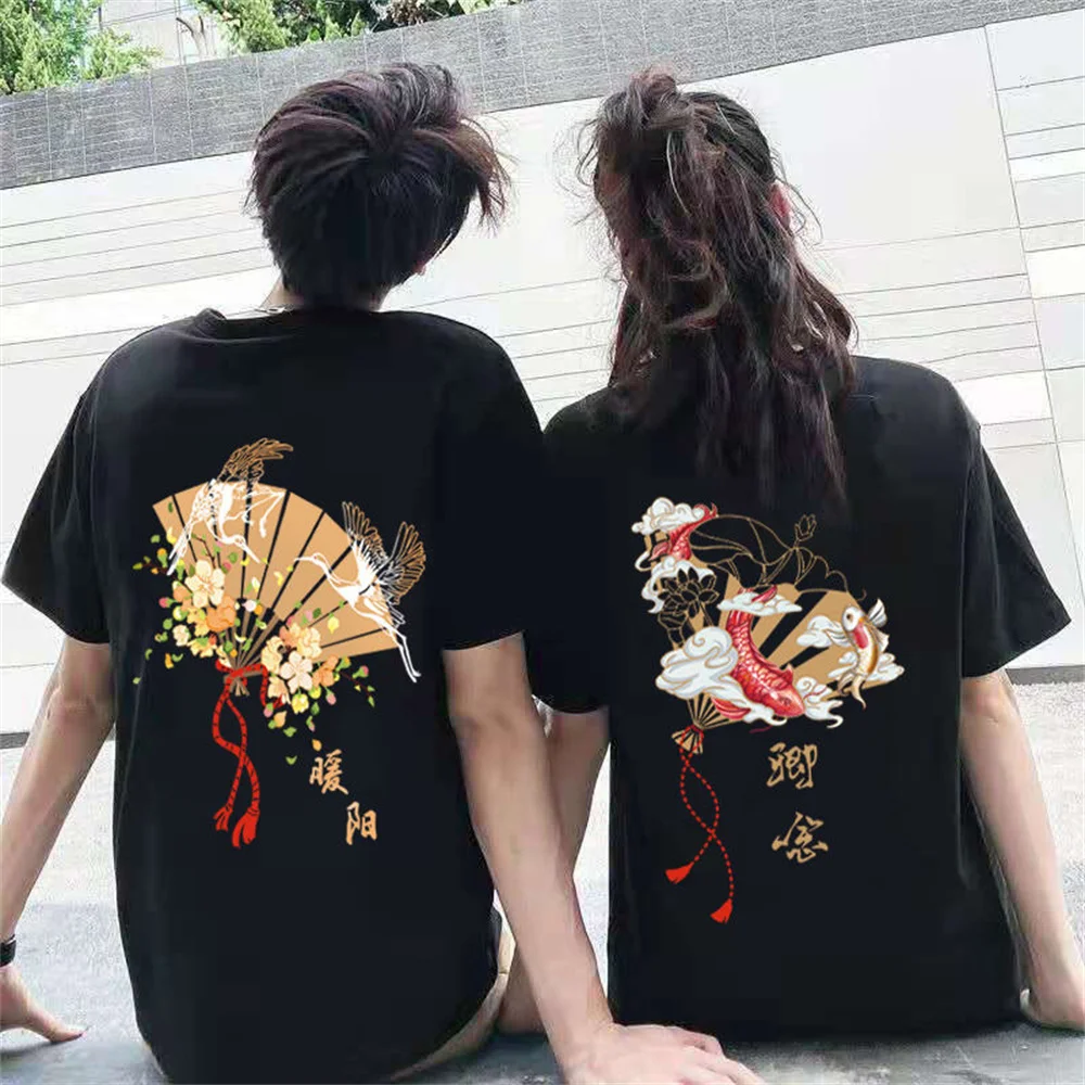 

Summer Students Female Oversize Fashion Chinese Style Elegance Printed Anime Women Girls Cartoon New Students Streetwear Tops
