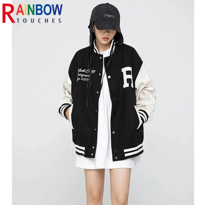 Rainbowtouches 2021 Jacket Unisex Street Jackets Letter Embroidered Baseball Uniform Men Hip Hop Mens Superior Quality Coat