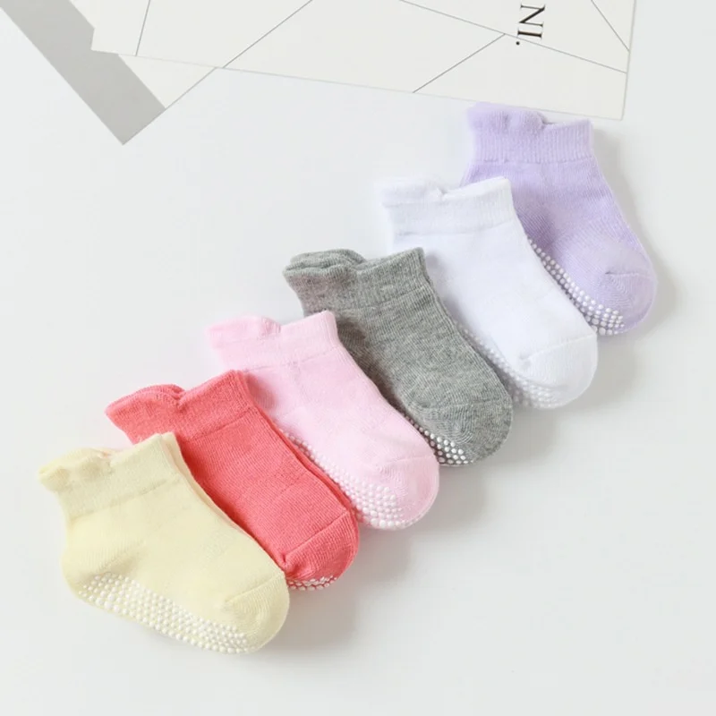 

6 Pairs/lot Baby Floor Socks Toddler Girls Boys Ankle Socks Non Slip/Anti Skid Socks For Infant Kid Non Slip Baby Floor Socks