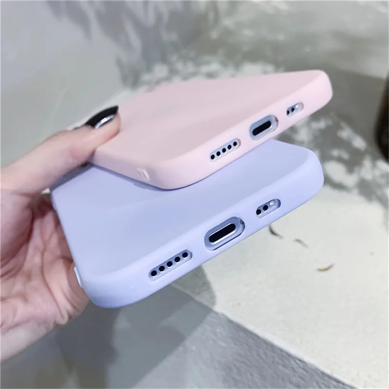 

Kowkaka Camera Protection Phone Case For iPhone 11 Pro Max SE 2020 X XR XS 12 Pro Max Business Simple Candy Color Back Cover