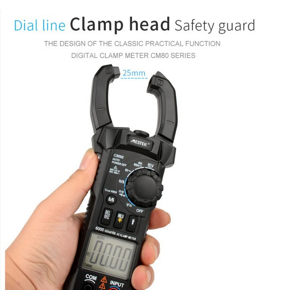 

Cm80 Digital Clamp Meter Multimeter Current Clamp Pincers Ac/dc Volt B1m5 LCD display With Backlight Digital Clamp Meter